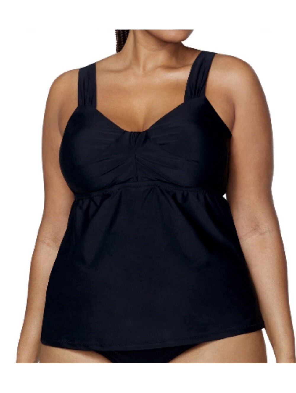 Raisins Curve Plus Size Rimini Tankini Top - Black 20W